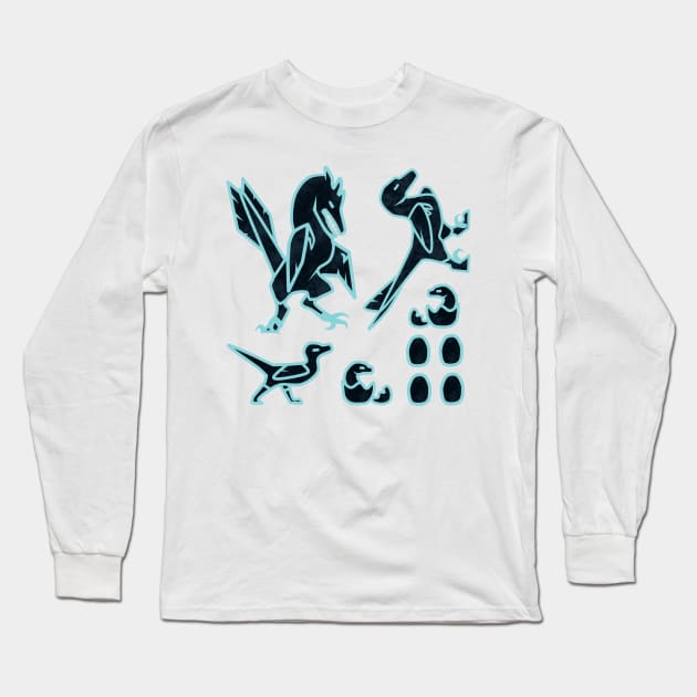 Raptor Family: Sticker Sheet Long Sleeve T-Shirt by BeastsofBermuda